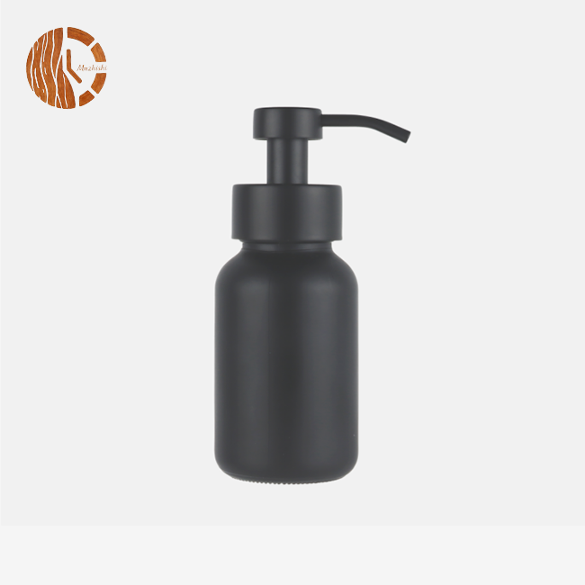 Black Matte Glass Pump Bottle